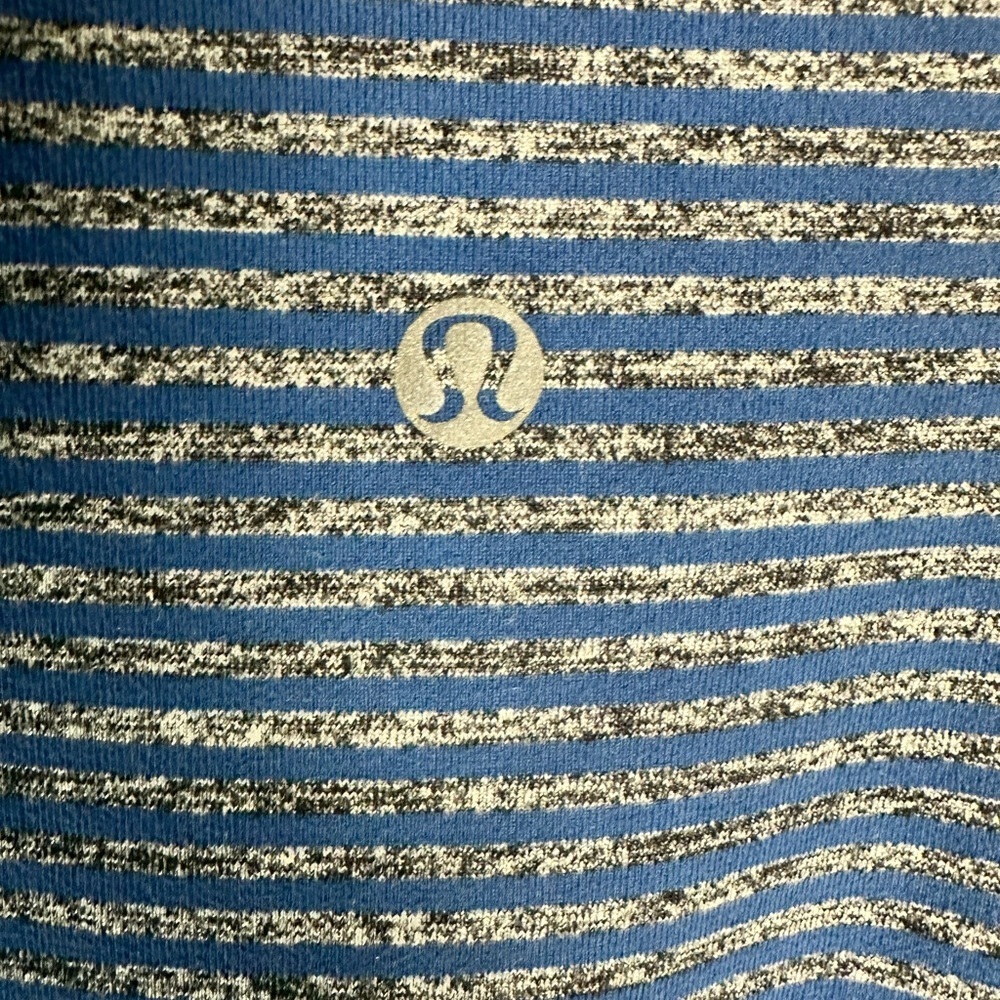 Lululemon Long Sleeve Striped Athletic Top • Size 10 • Quilted Shoulders&Elbows - Picture 2 of 12
